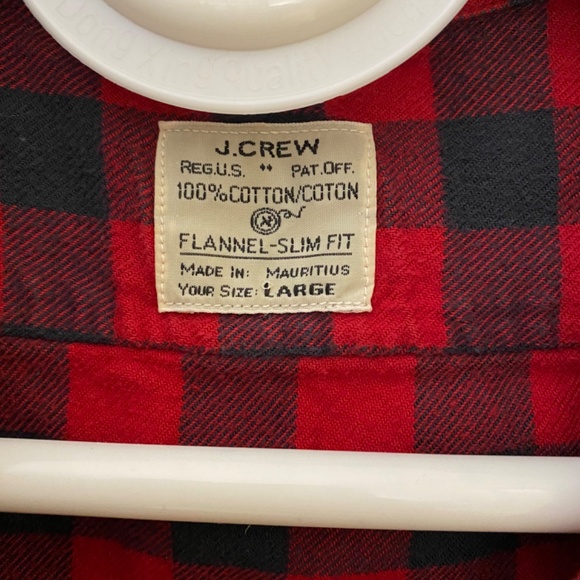 J.Crew Flannel Slim-fit Red and Black Shirt - Size L - Picture 5 of 6